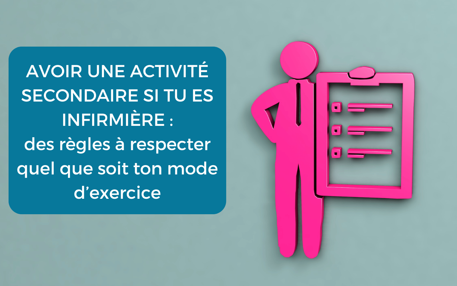 personnage qui tient une liste expliquant les obligations des infirmières qui veulent avoir une activité secondaire 