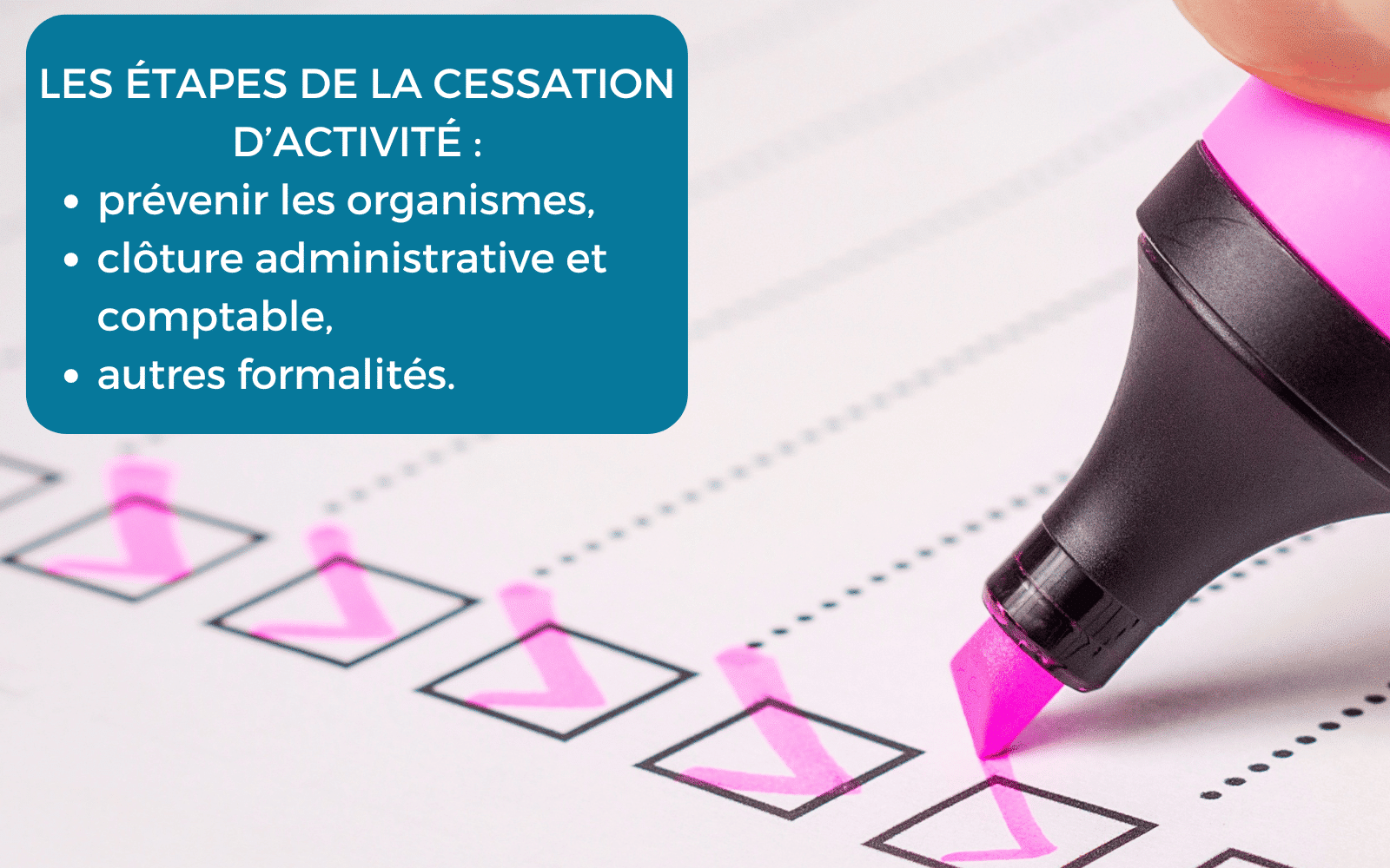 image d'une check list de tous les organismes à prévenir en cas de cessation d'activité d'infirmière libérale