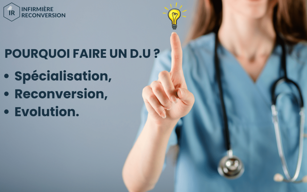 infirmière lève le doigt pour participer à un DU