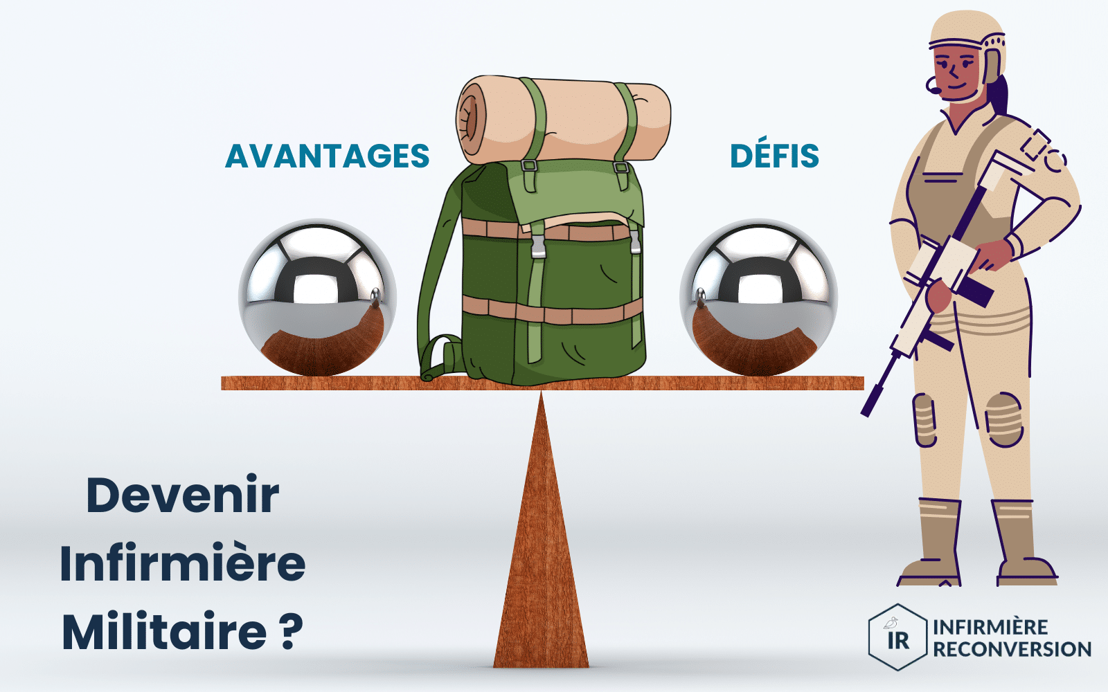 image représentant les défis et les avantages de l'infirmière militaire