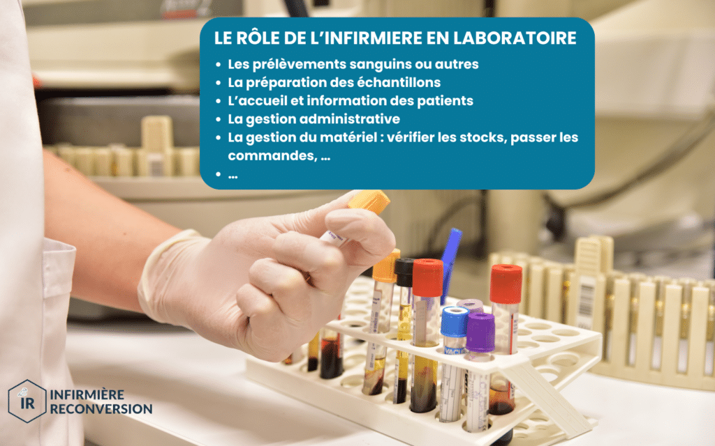 infirmière qui range un tube de prélèvement sanguin pour qu'il soit techniqué