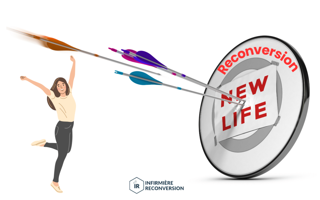 image d'une infirmière heureuse qui vise une cible de reconversion et de nouvelle vie épanouissante