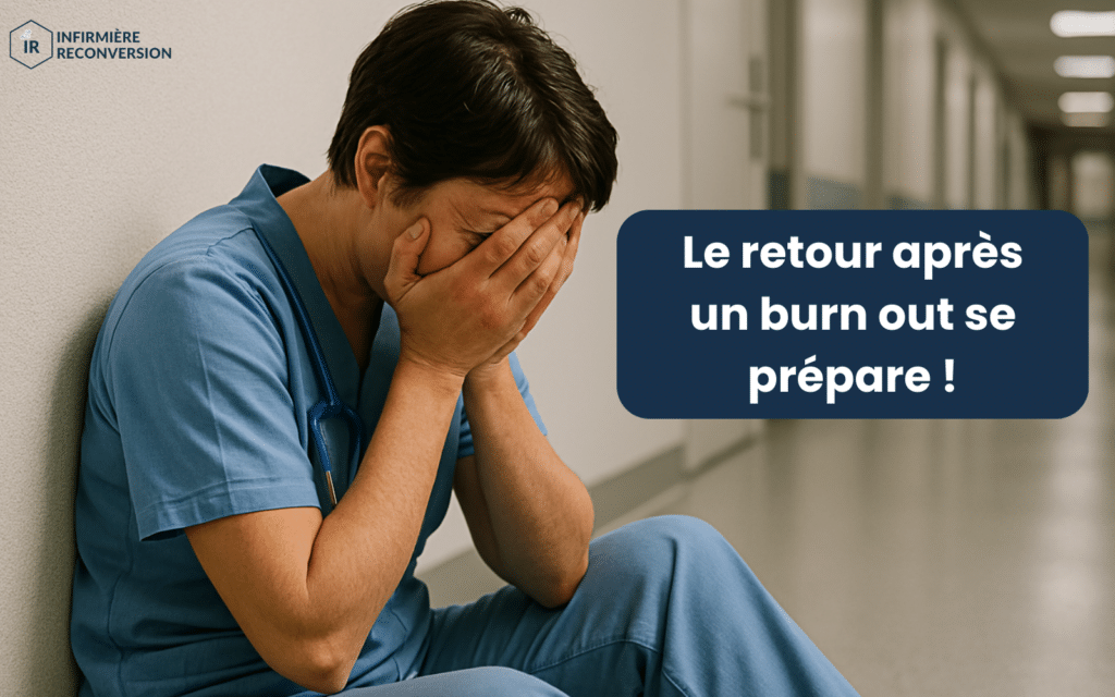 photo d'une infirmière qui a repris le travail trop tôt après un burn out et qui pleure
