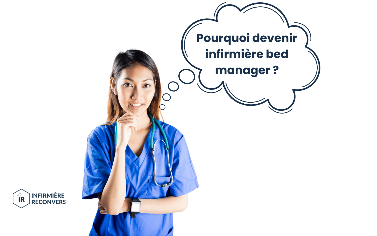 image d'une infirmière qui réfléchit à devenir bed manager