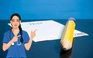 image avec une infirmière qui réalise un test de reconversion professionelle