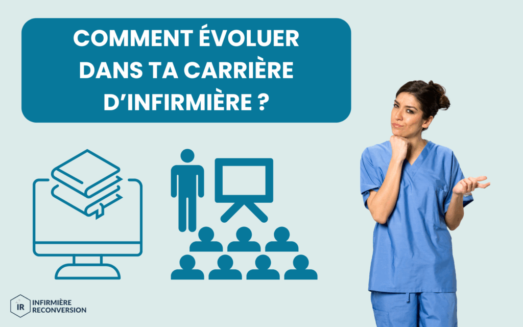 Image d’une infirmière en réflexion sur son évolution de carrière.