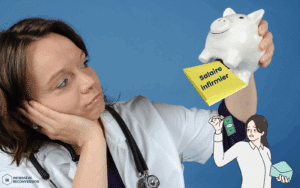 Image représentant une tirelire de laquelle sort le salaire infirmière