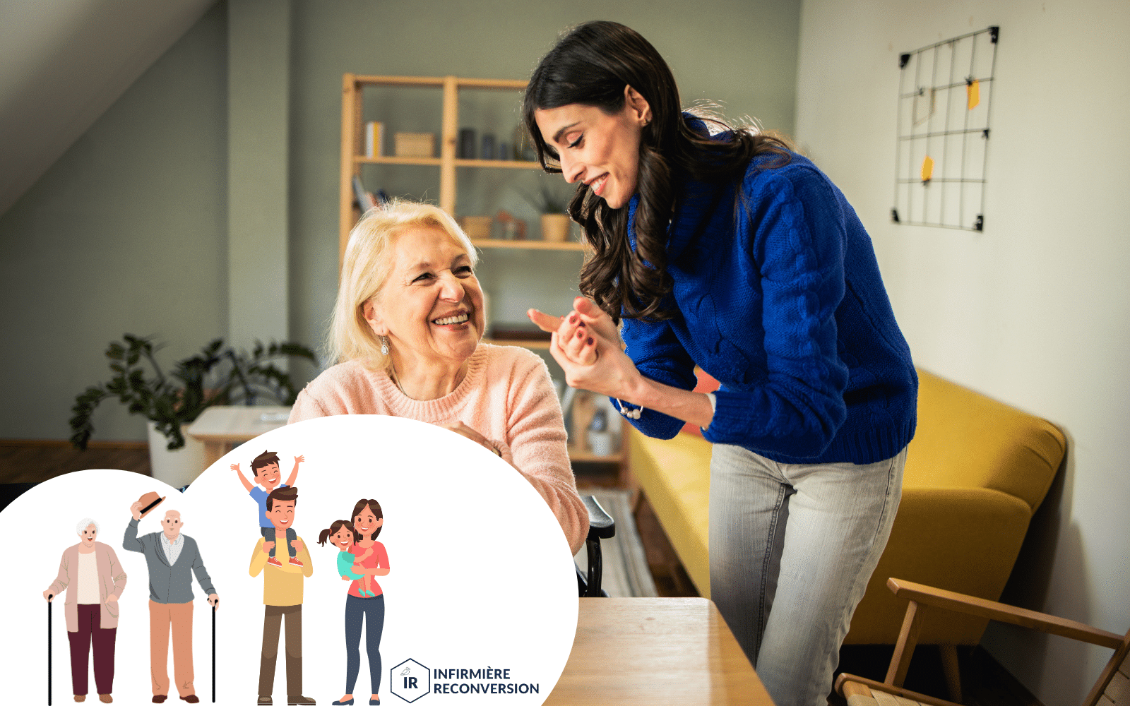 infirmière accueillante familiale discutant avec une bénéficiaire