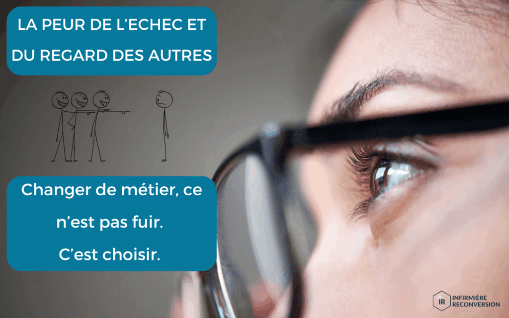 yeux d'une infirmière qui a peur du regard des autres quand elle va annoncer qu'elle change de métier