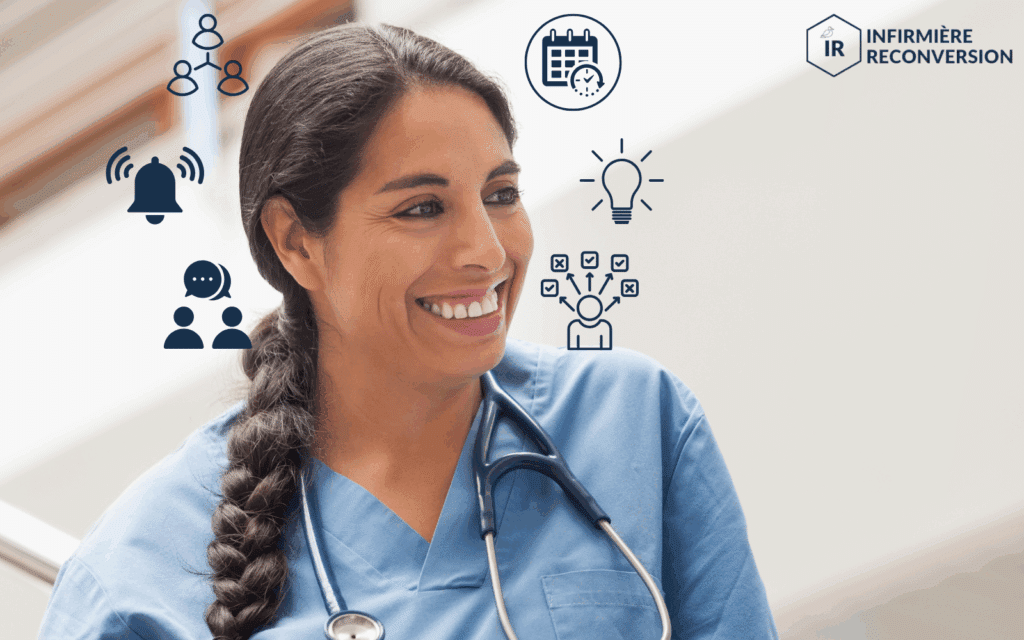 photo d'une infirmière réfléchissant à toutes ses compétences