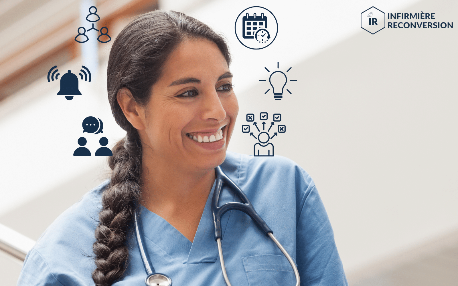 photo d'une infirmière réfléchissant à toutes ses compétences