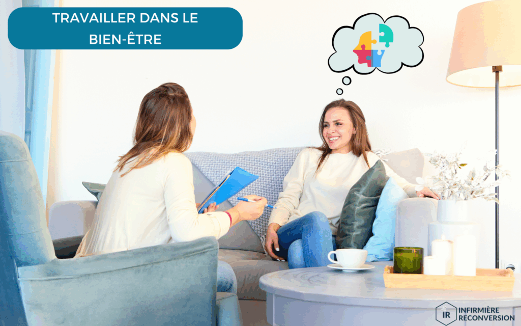 infirmière ayant un nouveau job dans le bien être, en discussion avec sa cliente