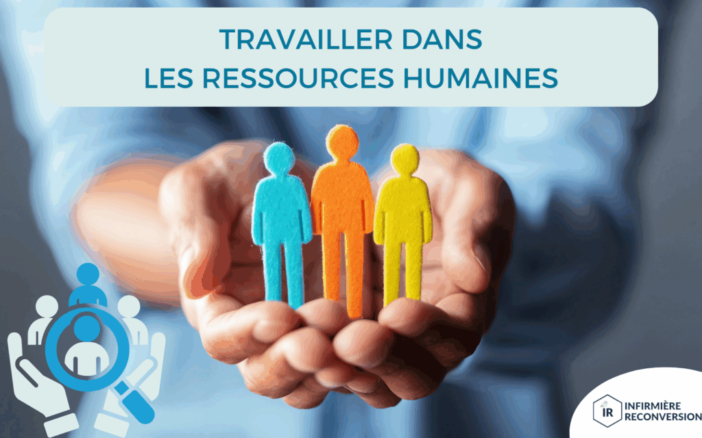 ide travaillant dans les ressources humaines, matérialisées par des personnages dans ses mains