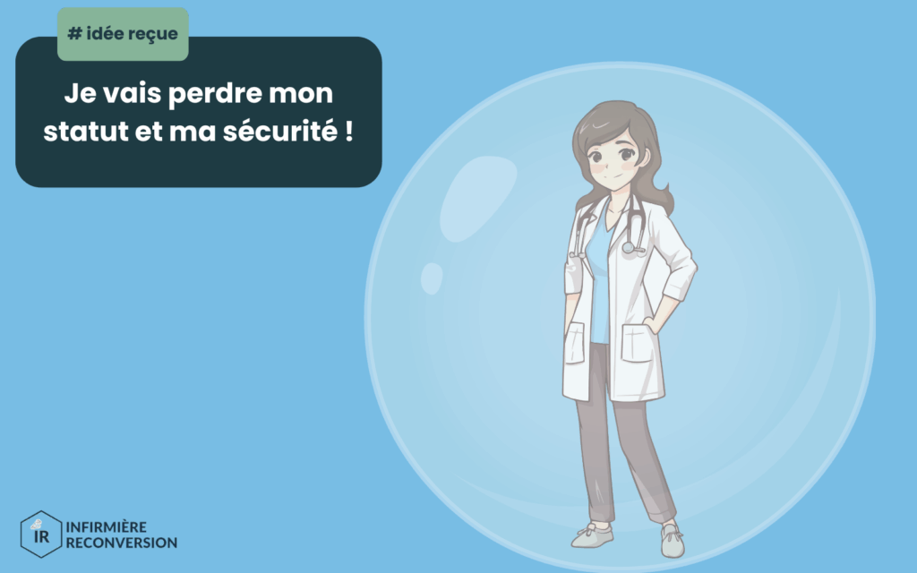 Infirmière dans une bulle pour représenter la sécurité du métier
