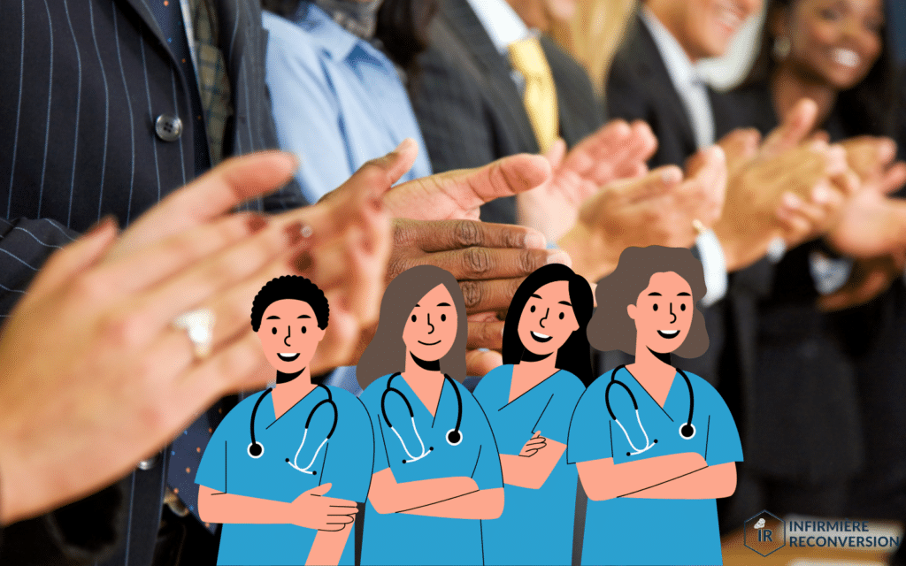 personnes qui applaudissent pour illustrer la reconnaissance des infirmières