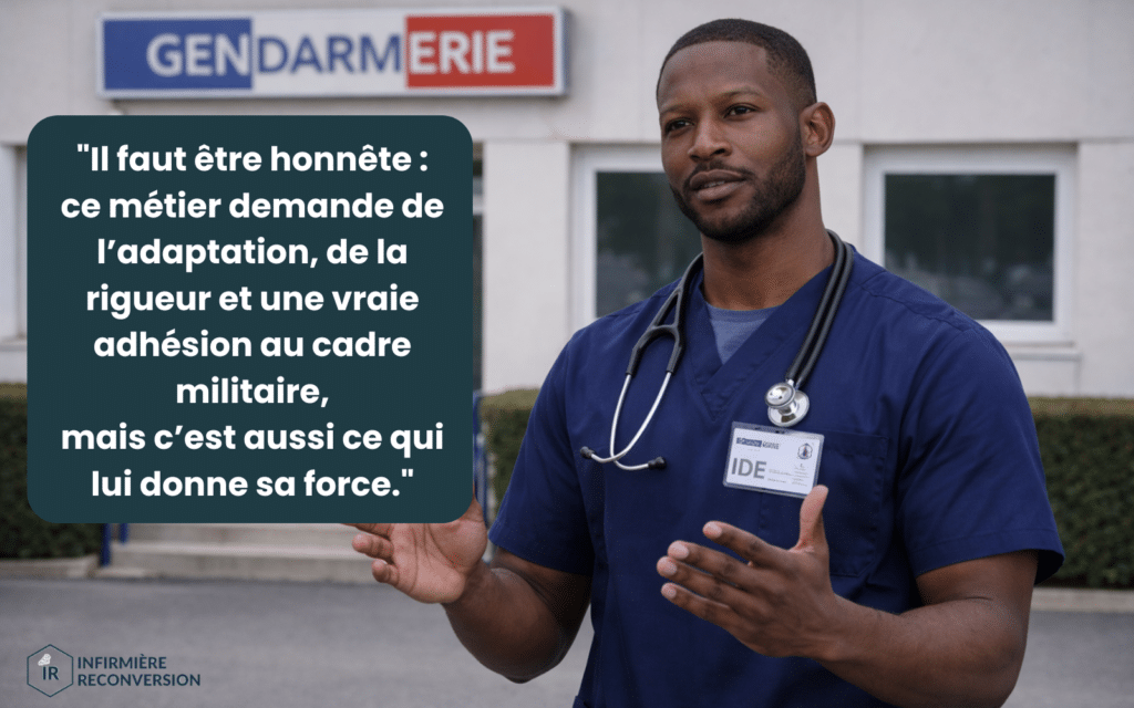 infirmier de la gendarmerie parlant de son job