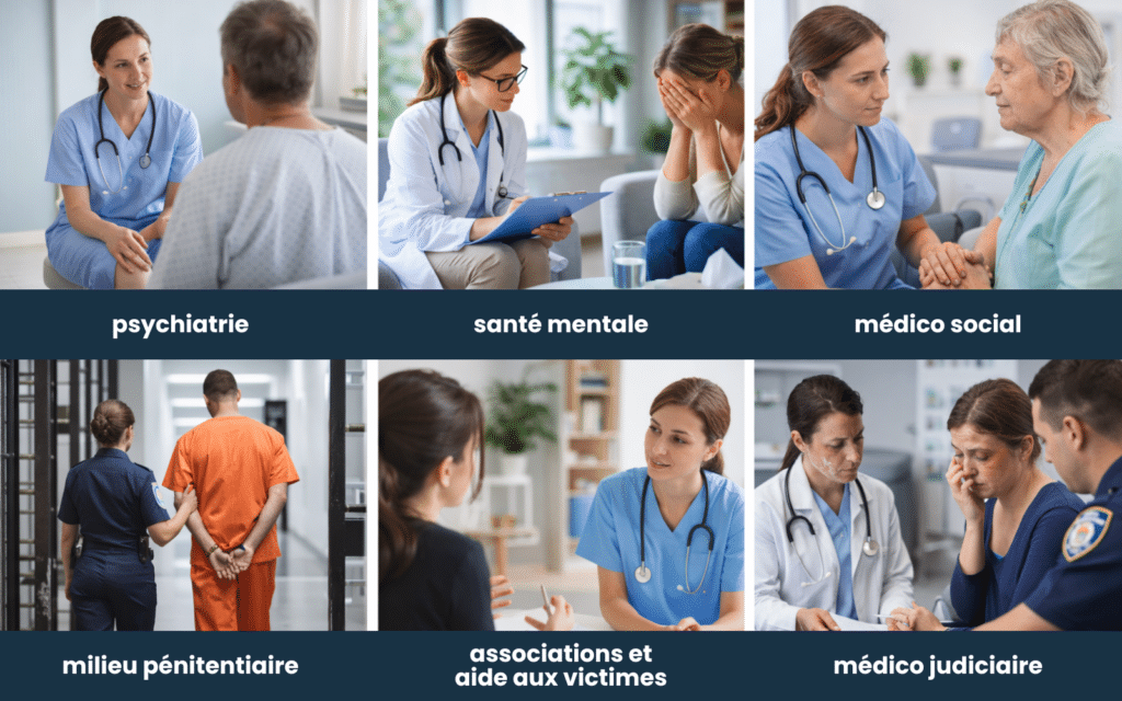 différents postes d'infirmières en criminologie