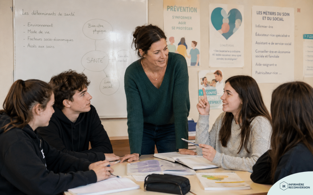 infirmière prof de st2s en cours au lycée