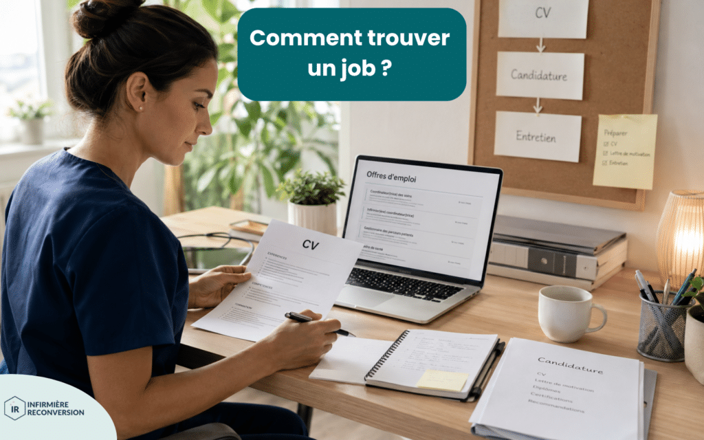 femme recherchant un poste d'infirmière administrative