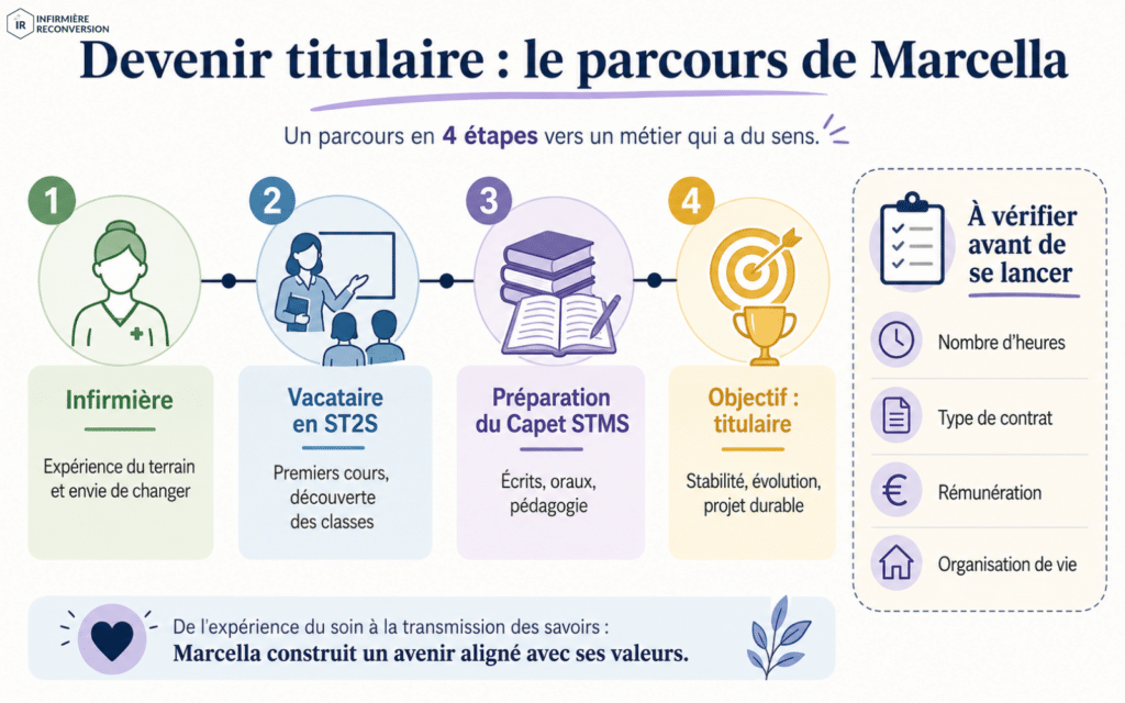 infographie du parcours d'un enseignant titulaire st2s